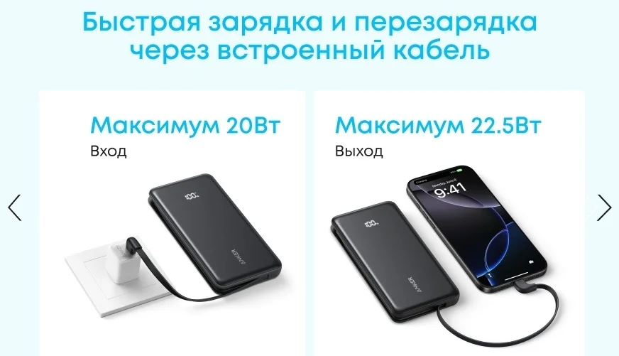 Портативный внешний аккумулятор Anker Zolo 10000mAh (A110DH21) Белый 4