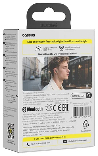 Наушники Baseus Bass BS2 Lite Earbuds Cosmic Black (A0010A02) 8