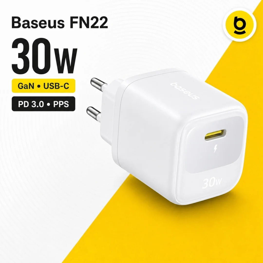 Адаптер питания Baseus FN22 1C 30W EU Moon White (E0123101)