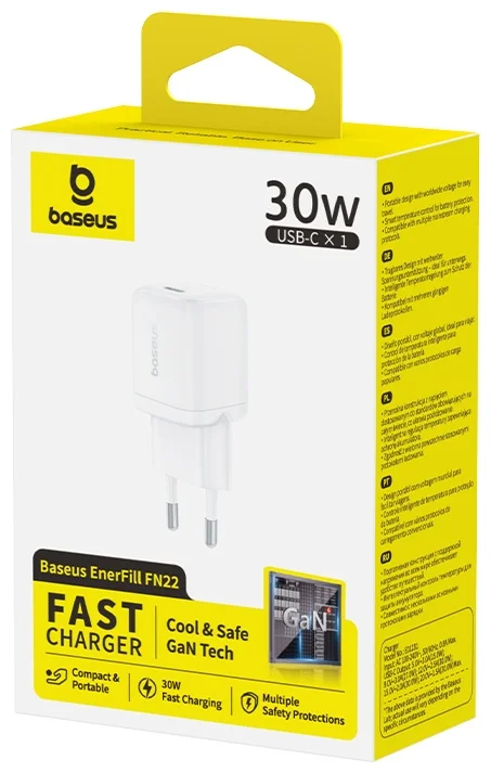 Адаптер питания Baseus FN22 1C 30W EU Moon White (E0123101) 5