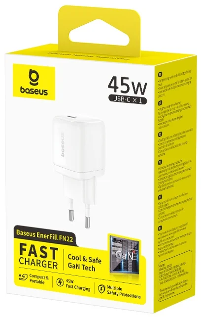 Адаптер питания Baseus FN22 1C 45W EU Moon White (E0123301) 4